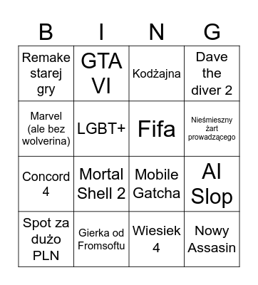Summer Fest Bingo Card