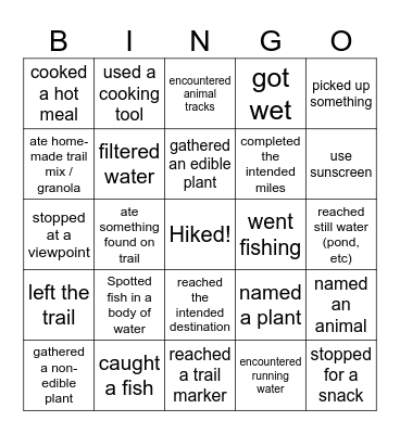 FORAGER Bingo Card