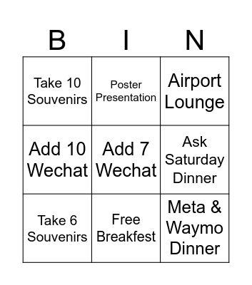 Conference Bingo Card
