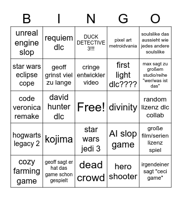 Summer Geoff Fest Bingo Card