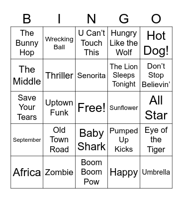 Singo Bingo Card