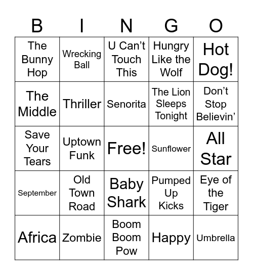Singo Bingo Card
