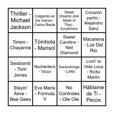 LOS 60 DE ISA Bingo Card