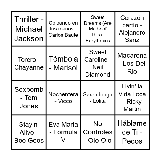 LOS 60 DE ISA Bingo Card
