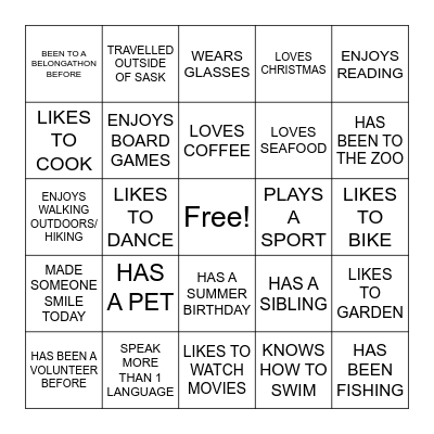 BELONGATHON BINGO Card