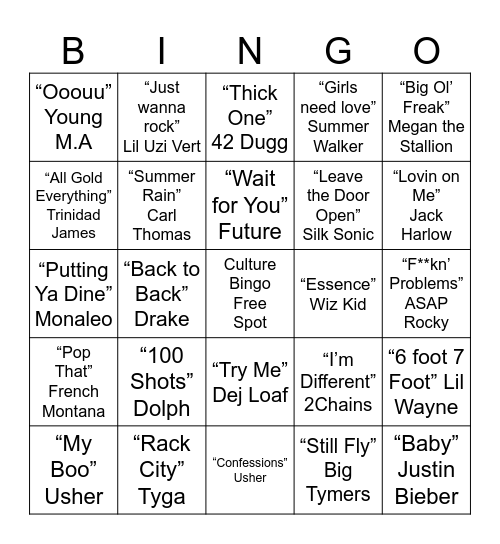 CULTURE BINGO Card