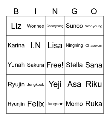 Idols Bingo Card