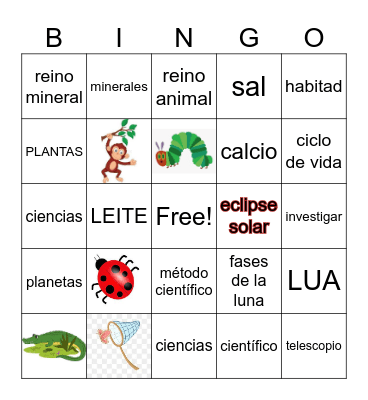 Bingo de Ciencias Bingo Card
