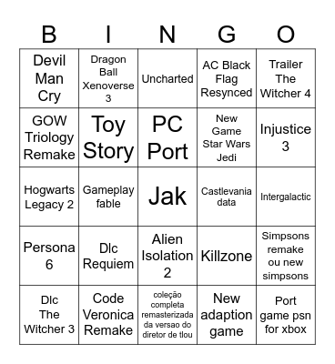 Summer Gam Fest 2026 Bingo Card