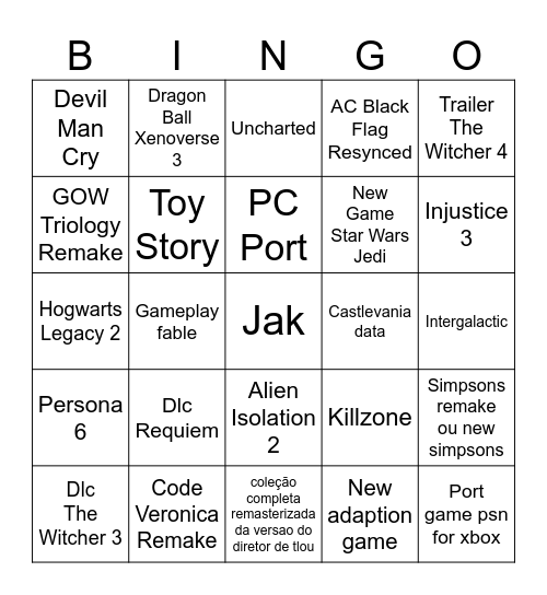 Summer Gam Fest 2026 Bingo Card
