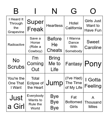 Greatest Hits Bingo #3 Bingo Card