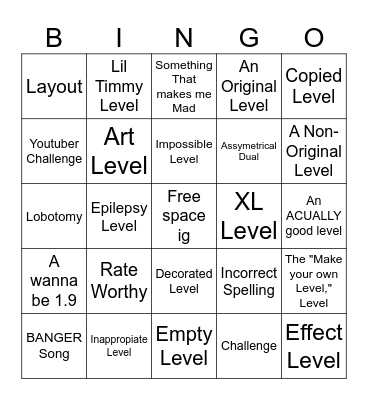 Recent Tab Bingo Card