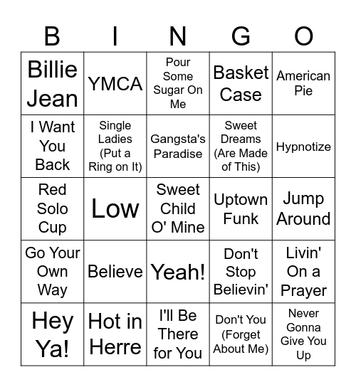 Greatest Hits Bingo #4 Bingo Card