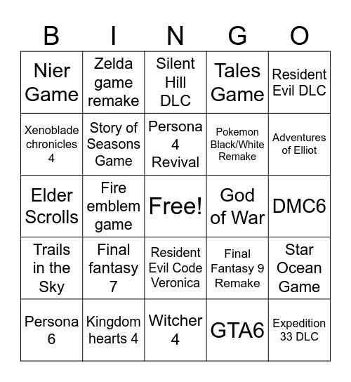 E3 2026 Bingo Card