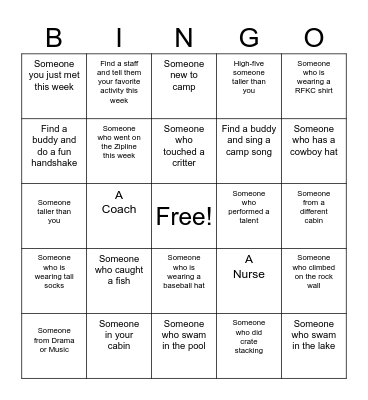 RFKC Bingo Card