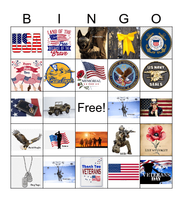 Veterans BINGO Card