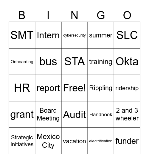 HQ+Global Staff Meeting June 2026 Bingo Card
