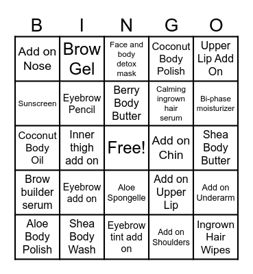 Window Covering Bingo Card