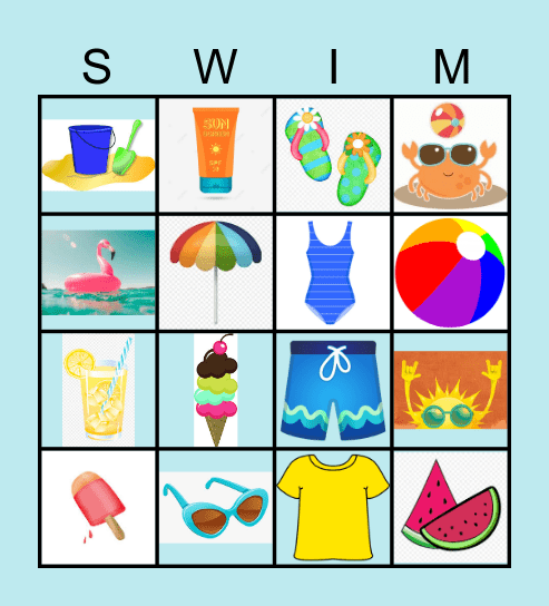 Summer Time Bingo Card
