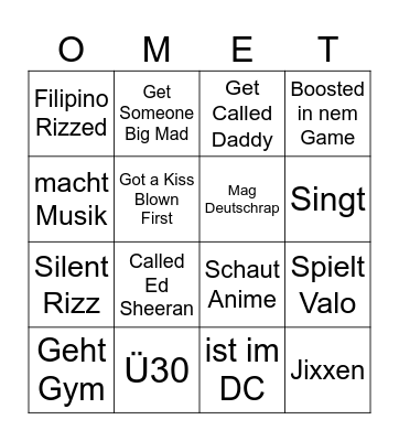 OME TV BINGO Card