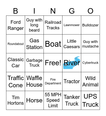 Road Trip Bingo Card