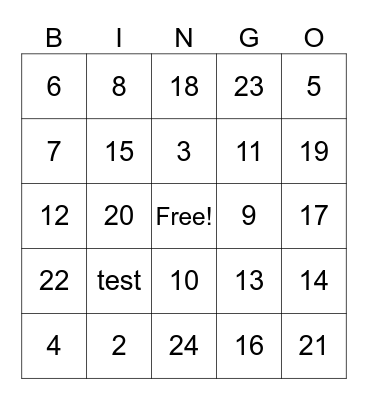Funny Bingo Card