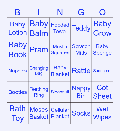 Beths Baby Bingo Card