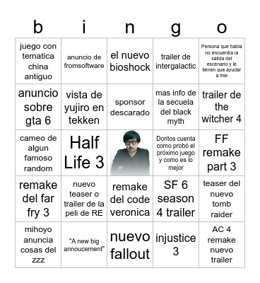 Summer Game Fest 2026 Bingo Card