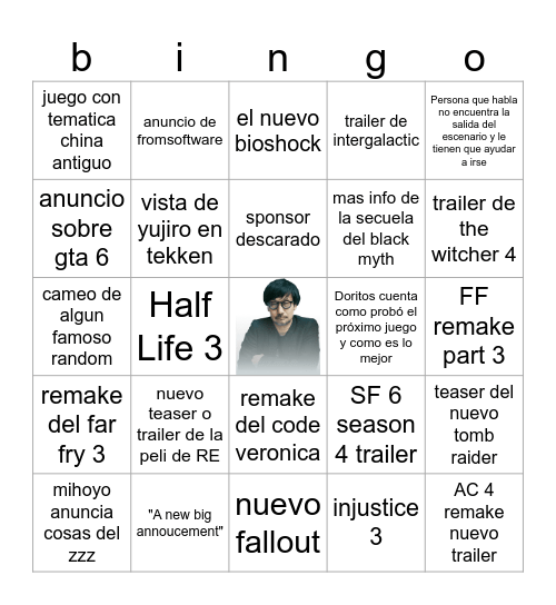 Summer Game Fest 2026 Bingo Card
