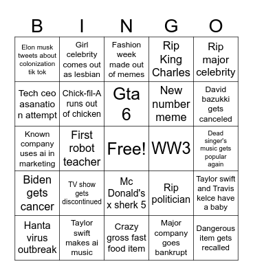 2026 bingo Card