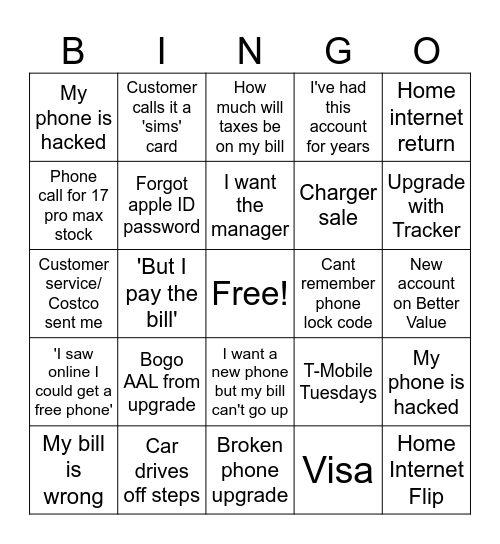 Day to Day Bingo Card