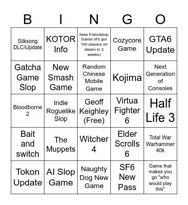 Summer Games Fest Bingo Card