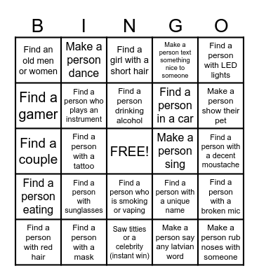 Omegle Bingo Card