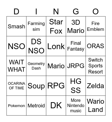 Dingo Bingo Card