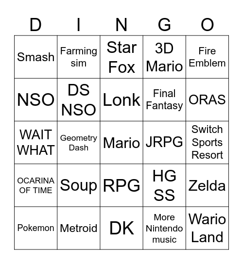 Dingo Bingo Card