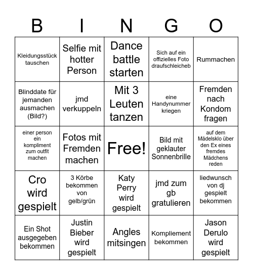 Ampelparty Bingo Card