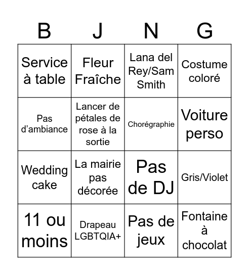 Bingo sans titre Bingo Card