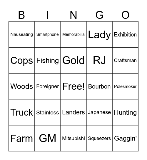 Dan Bingo Card
