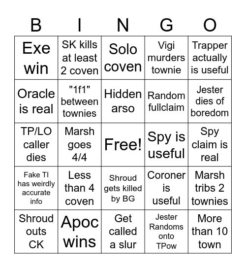 TOS2 All/Any Bingo Card