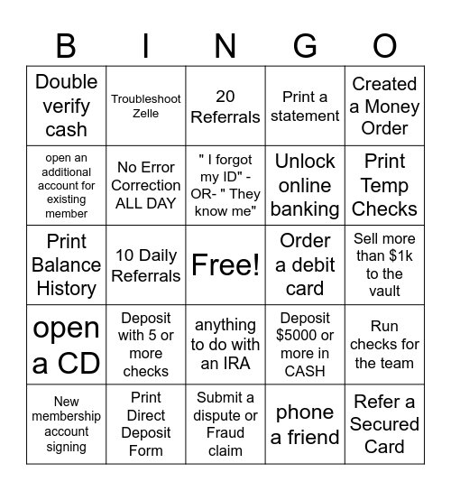 NMI Bingo Card