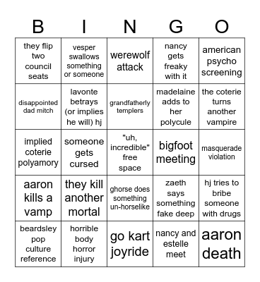 ccod episode 9 (??) Bingo Card