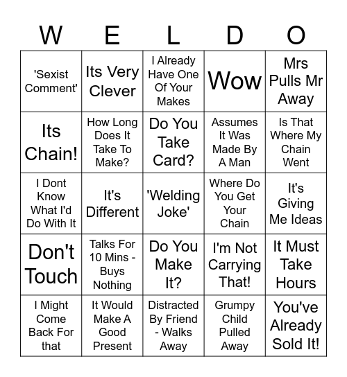 Trader Weldo Bingo Card