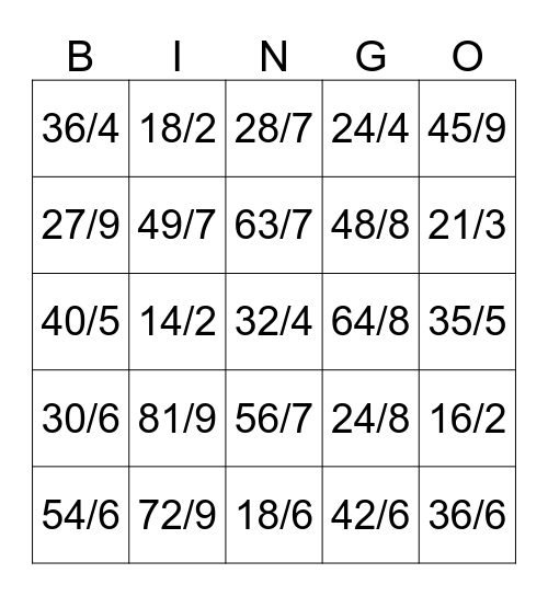Upper Division Bingo Card