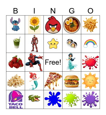 Summer time Bingo Card