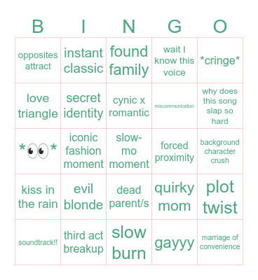 🍿🎬Movie Bingo🎬🍿 Bingo Card
