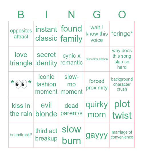 🍿🎬Movie Bingo🎬🍿 Bingo Card