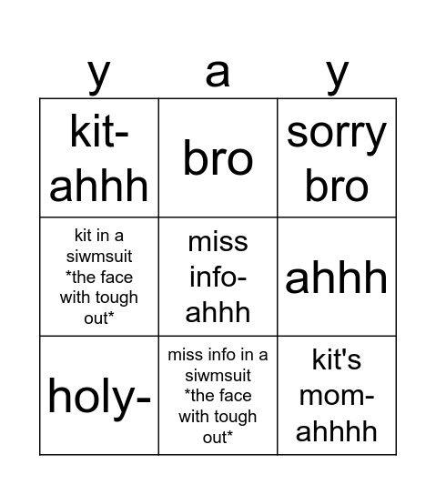 ZEUS Bingo Card