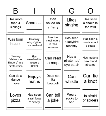 Find someone who…. Bingo Card