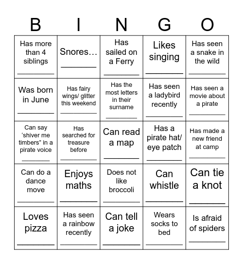 Find someone who…. Bingo Card
