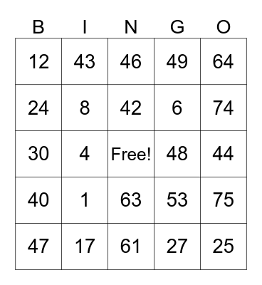 Bingo gordo Bingo Card